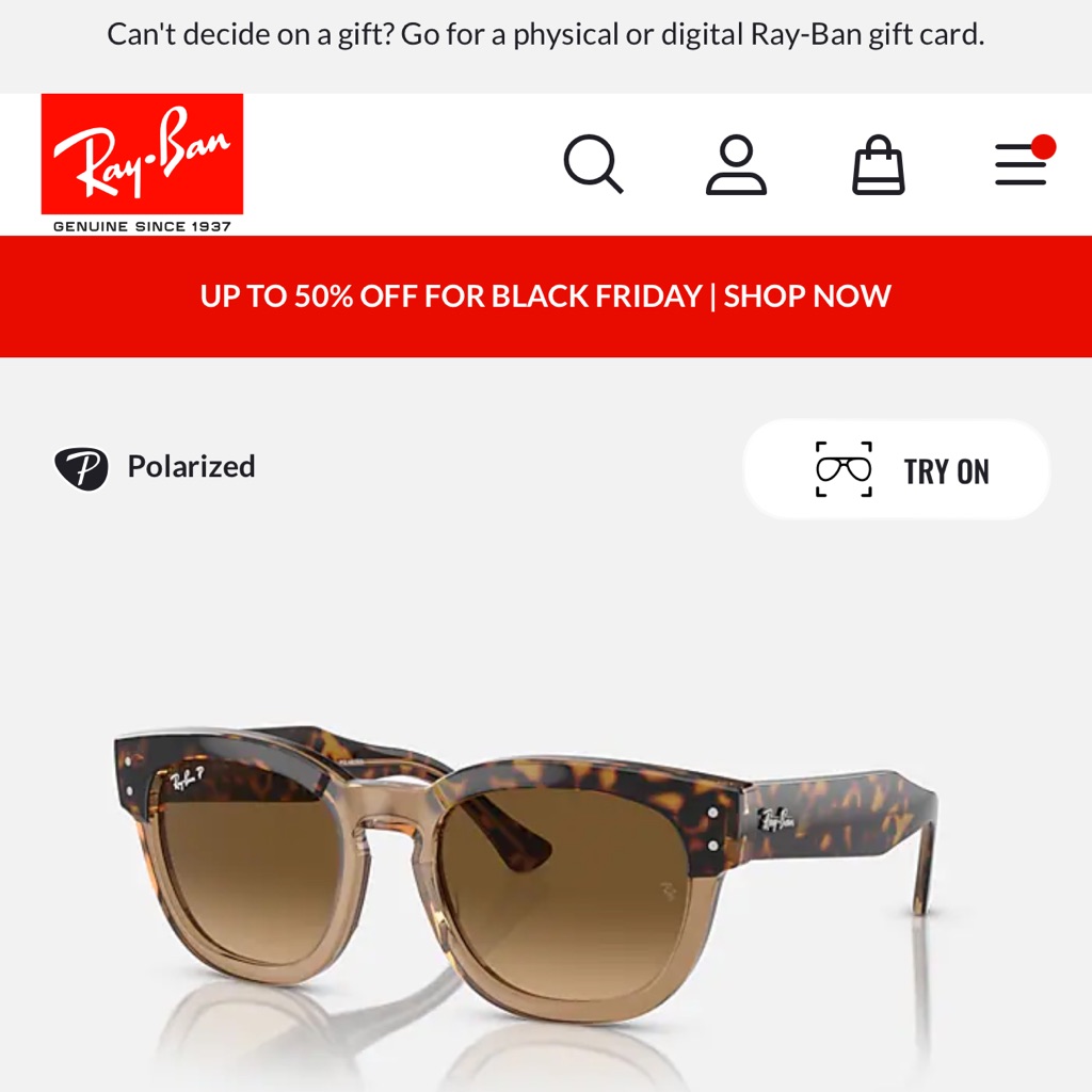 Ray-Ban Tortoiseshell Brown Gradient Polarized Sunglasses- Mega Hawkeye